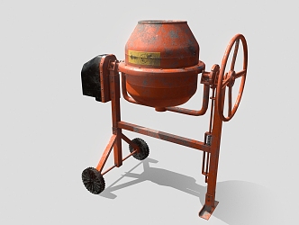 Concrete mixer industrial equipment mechanical device construction industry 3d model