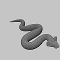 Minecraft Style Giant Snake Game Character With Pixel Art Green Head And Brown Scales