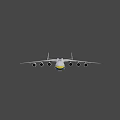 White And Blue Large Passenger Plane With Multiple Engines And Fuselage Design