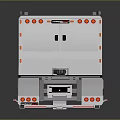 Silver Flatbed Trailer Design With Long Platform Multiple Wheels And Lights