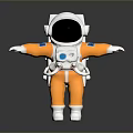 Game Movie Character Astronaut In White Helmet And Orange Spacesuit Arms Outstretched