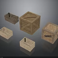 Wooden Crates In Various Sizes And Styles With Open Closed Designs And Fragile Label