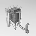 Industrial Dust Collector with Square Body Top Guardrail Ladder and Pipe for Efficient Dust Removal