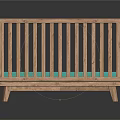 Sturdy Wooden Baby Crib With Blue Mattress And Safety Railing Frame Design