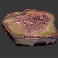 Detailed Ancient Scene Model Featuring Traditional Architecture Green Vegetation and Terrain Details