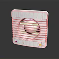 NOVA White Computer Cooling Fan with Desktop Ventilation Grille and Control Buttons 3d model