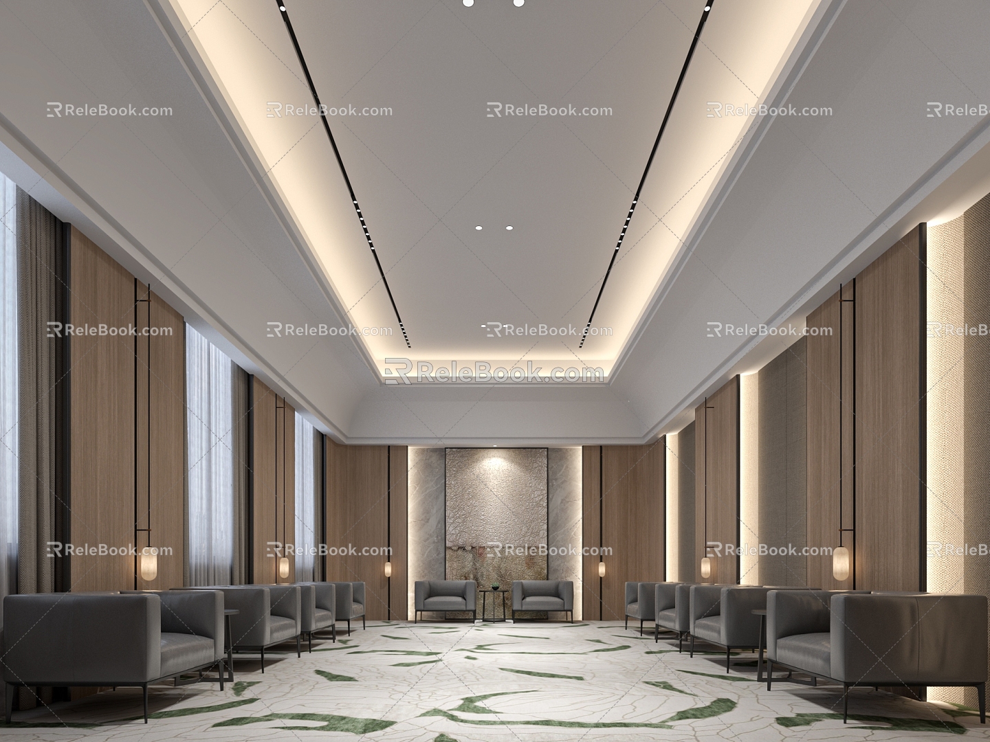 Modern Reception Room 3d model