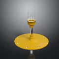 Yellow Industrial Base With Transparent Cover Metal Rod And Holes Design