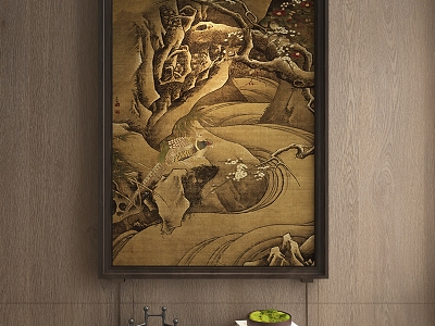 New Chinese Abstract Hanging Painting 3d model