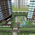 Modern Residential Building With Glass Facade Lobby Entrance And Outdoor Leisure Area