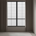Modern Neutral Curtains With Blinds For Window Treatment In Living Space