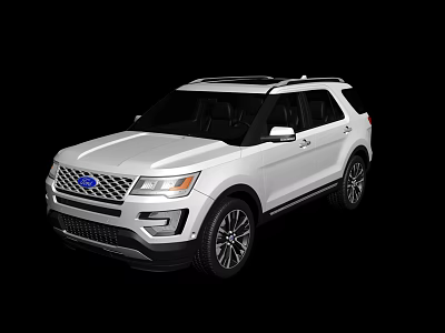 White SUV Car Modern Exterior Design With Black Roof Alloy Wheels And Front Grille 3d model