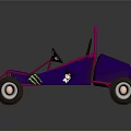 Purple Go Kart With Pink Frame Large Wheels And Brown Seat