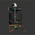 HTM 340 18 Mechanical Equipment With Black Body Copper Pipes Green Indicators And Metal Stand