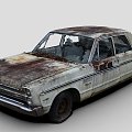 The wrecked rampage car 3d model