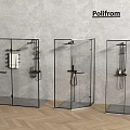 Modern Shower Head Fixtures In Various Glass Shower Enclosures With Sleek Design