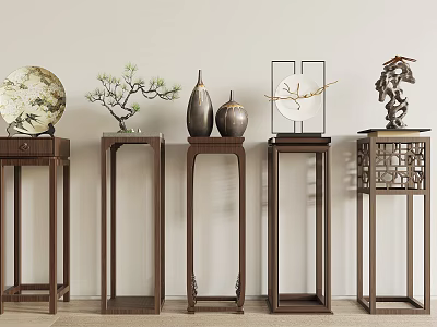 Traditional Chinese Console Tables With Decorative Ornaments 3d model
