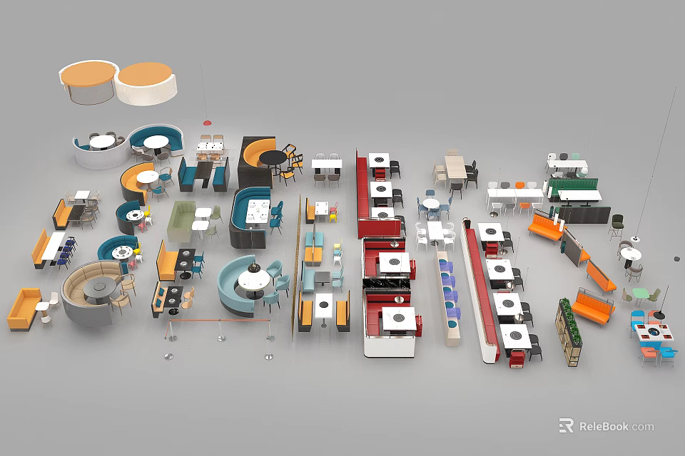 Stylish Dining Chairs With Various Designs Multiple Colors Different Shapes And Quality Materials 3d model