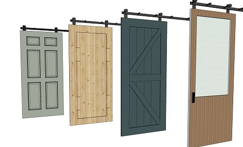 Modern Barn Door 3d model