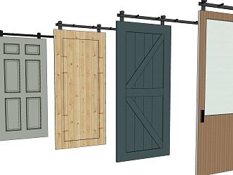 Modern Barn Door 3d model