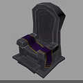 DP Device Stone Throne Design With Purple Cloth And Golden Accents