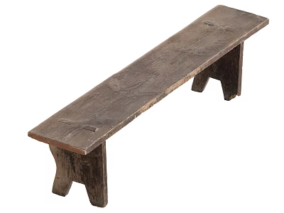 Old wood bench bench 3d model