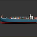 Modern Container Ship With Colorful Cargo Containers And Blue Hull For Maritime Transport