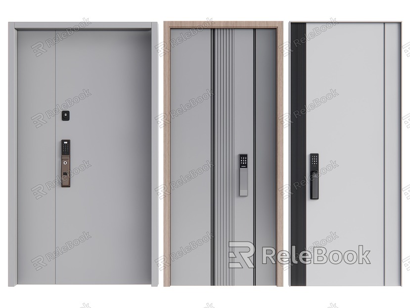 Modern security door combination single door sub-mother door combination lock door entry door model