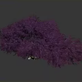 Enchanted Fantasy Tree With Purple Foliage Canopy Blue Glowing Accents And Spiked Root Base
