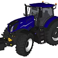 Blue Agricultural Tractor with Large Tires Spacious Cabin and Functional Design for Farming Operations