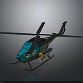 Black Space Helicopter With Blue Windows And Yellow Details For Lunar Missions