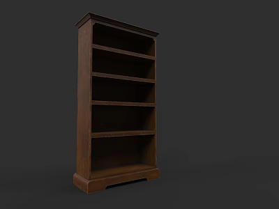 Wooden Standing Bookshelf With Multiple Shelves For Home Library Storage 3d model