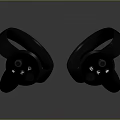 Black VR Controllers Electronic Gaming Device With Ring Design And Button Layout