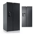 Modern Black Side by Side Refrigerators With Water Dispenser and Sleek Design 3d model