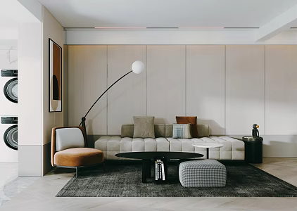 Modern Guest Dining Room Living Room 3d model