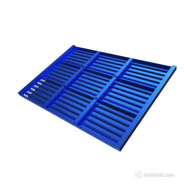 Blue Metal Pallet With Grid Structure For Heavy Duty Storage And Handling 3d model 