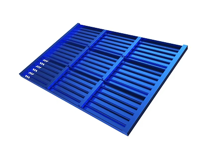 Blue Metal Pallet With Grid Structure For Heavy Duty Storage And Handling 3d model
