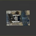 Detailed Old Red Brick Tower Model Featuring Damaged Base And Blue Area