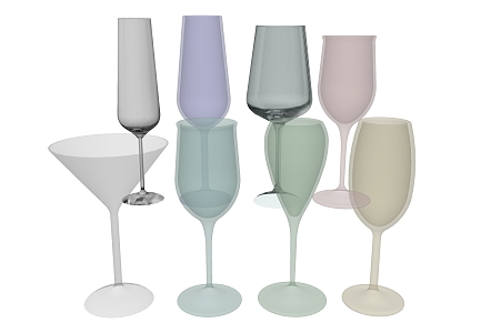 glass champagne glass 3d model