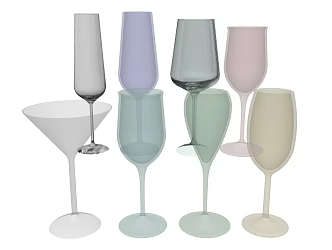 glass champagne glass 3d model