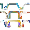 Colorful Creative Event Gateways With Various Shapes And Decorative Elements