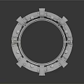 Industrial Metal Ring Component With Silver Finish Protruding Blocks And Symmetrical Bolted Design