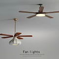 Stylish Modern Fan Lights with Wooden Blades and Fabric Shade Design