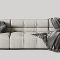 Poliform three-seat sofa leisure sofa 3d model