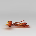 Orange Inflatable Phoenix With Spreading Wings And Detailed Feathers On Light Background