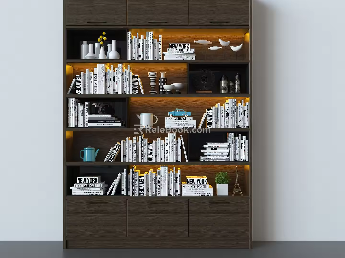 Modern bookcase 3d model