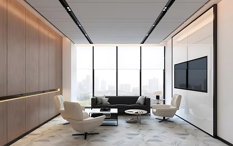 Modern Reception Room Reception Sofa Coffee Table Combination Company Reception Room VIP Negotiation Room Small Conference Room Company Sofa Coffee Table 3d model