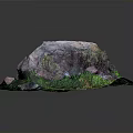 Colorful Natural Stone Decor With Green Moss And Small Rocks Organic Texture