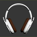 White Computer Headphones With Red Ear Cushions Modern Design And Comfortable Fit