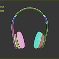 White Over Ear Headphones With Red Stripes Sleek Design And Dark Background